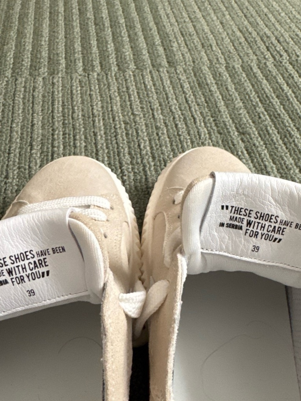 Voile Blanche Beige and White Suede Low-Top Sneakers - Picture 3 of 5
